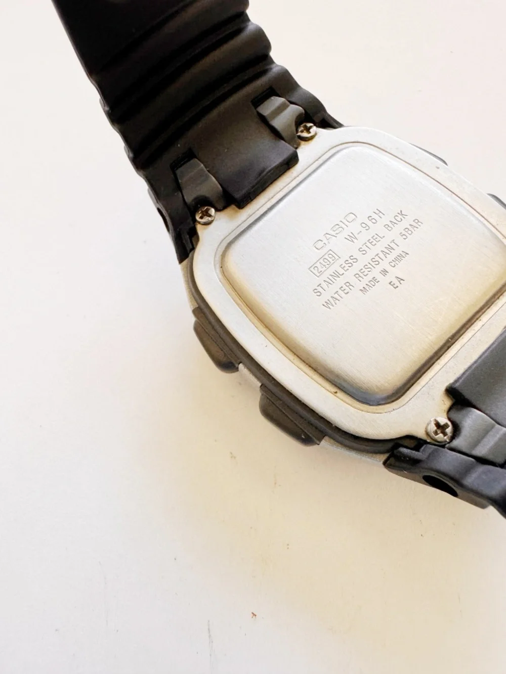 Casio Illuminator W-96H Black Digital Watch 35mm Runs Great